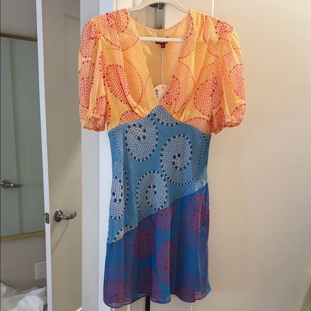 STAUD Colorful Patterned Dress
